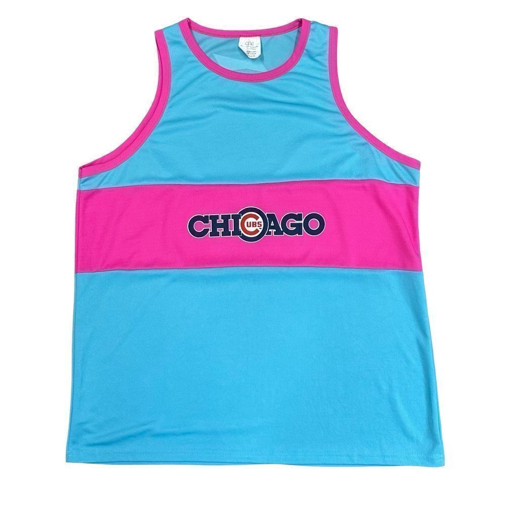 August 5, 2022 Chicago Cubs – Neon Pink & Blue Tank Top
